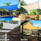 KANAGAWA Sun Shade Sail 16'x20' Sand Rectangle UV Block Canopy Awning Shelter - Image 7