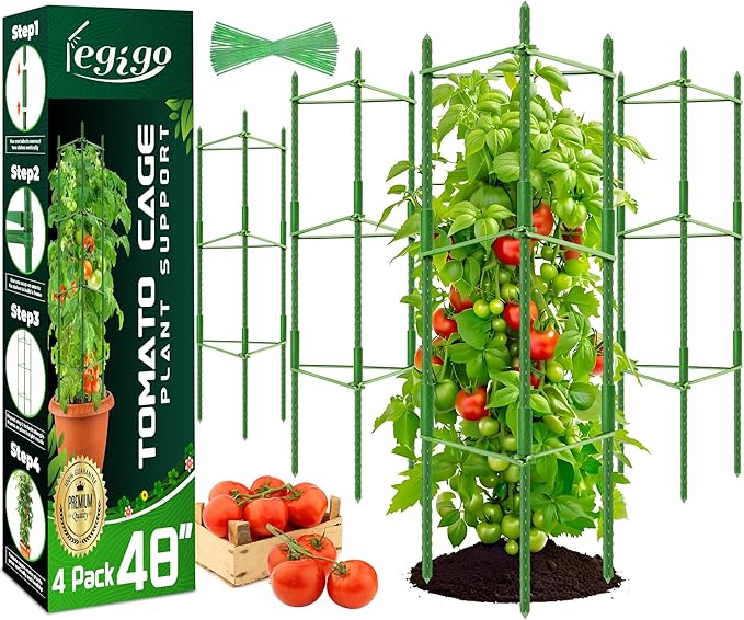 Legigo 4ft 4-Pack Tomato Cage for Garden Plant Support- Up to 48inch Garden by Legigo