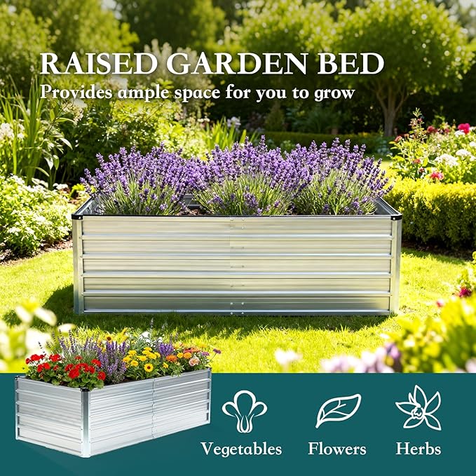 DUMOS Raised Garden Bed Outdoor, Large Metal Garden Bed - Image 5