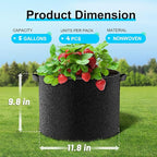 Land Guard 4-Pack Fabric Grow Bags 5 Gallon, Thickened Nonwoven Garden Pots - Image 2
