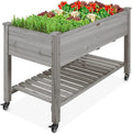 Best Choice Products Raised Garden Bed 48x24x32-inch Mobile Elevated Wood by BestChoiceProducts