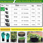3-Pack 20 Gallon Thickened Plant Grow Bags Large Heavy Duty Fabric Plant Pots - Image 9
