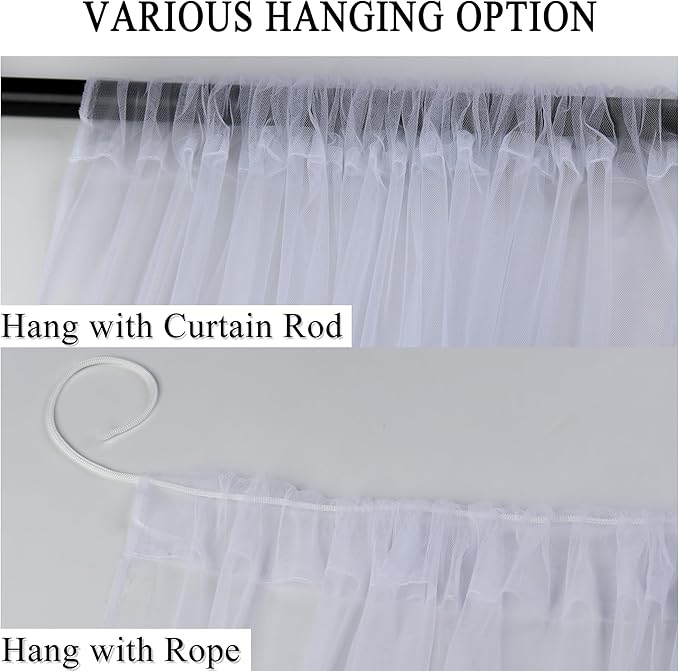 Patio Screen Mesh Outdoor Curtains Waterproof Sheer Lightweight Bug Netting - Image 4