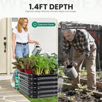 5×3×1.4FT Galvanized Raised Garden Bed Outdoor, Metal Raised Garden Bed Kit - Image 5