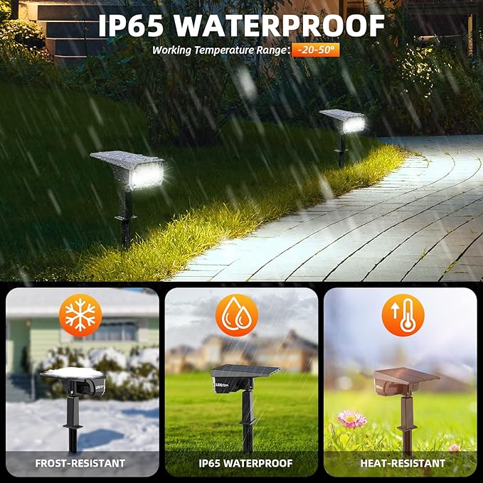 Solar Spot Lights Outdoor Landscape Lights, IP65 Outdoor Waterproof Spotlights - Image 2