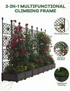 7 PCS Raised Garden Bed with Trellis & Privacy Screen, Flowers on Patio - Image 6
