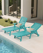 Carauci Lounge Chair Outdoor Set of 2, HDPE Chaise Lounge - Image 8