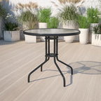Flash Furniture Bellamy 31.5" Round Indoor/Outdoor Tempered Glass Metal Frame - Image 2