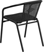 Flash Furniture Lila Modern Rattan Indoor/Outdoor Stackable Dining Chairs - Image 9