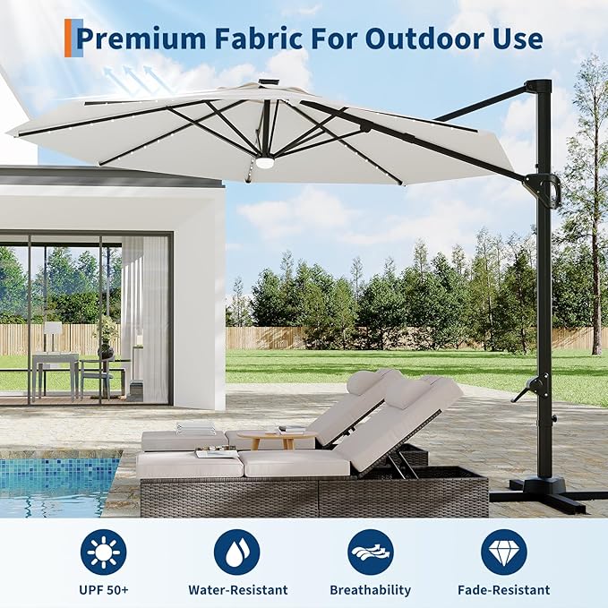 Garvee 10 ft Cantilever Patio Umbrella - Image 6