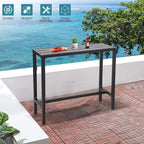 Outdoor Bar Table, Patio Console Pub Height Tables - Image 4