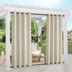 NICETOWN 2 Panels Beige Outdoor Curtains - Image 2