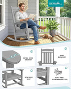 SERWALL Oversized Outdoor Rocking Chair, All-Weather Patio Rocking Chair - Image 7