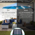 Best Choice Products 10ft Solar LED Cantilever Patio Umbrella, 360-Degree - Image 3