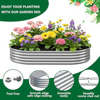 zizin 2 Pack Galvanized Raised Garden Bed Metal Oval Raised Garden Beds Outdoor - Image 4