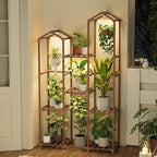 Bamworld Plant Stand with Grow Light Corner Plant Shelf Indoor with Lights Tall - Image 6