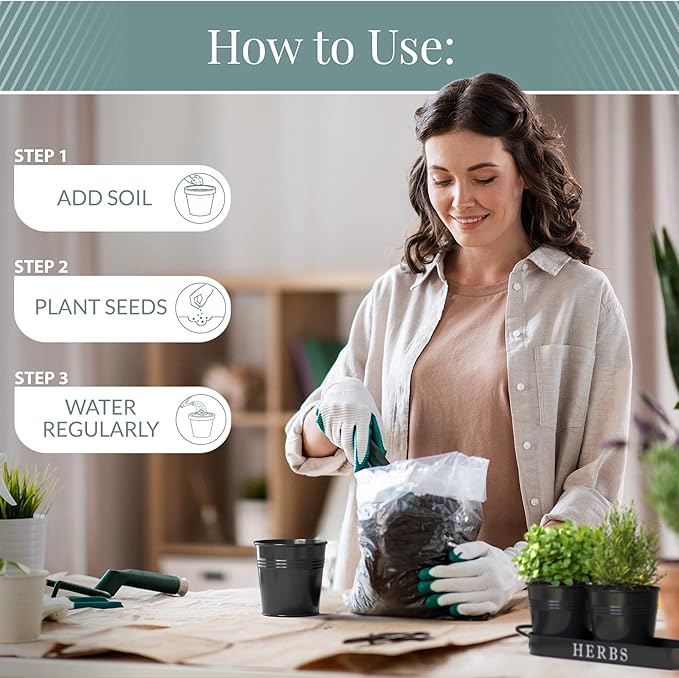 Barnyard Designs Indoor Herb Garden Planter Set - Image 8