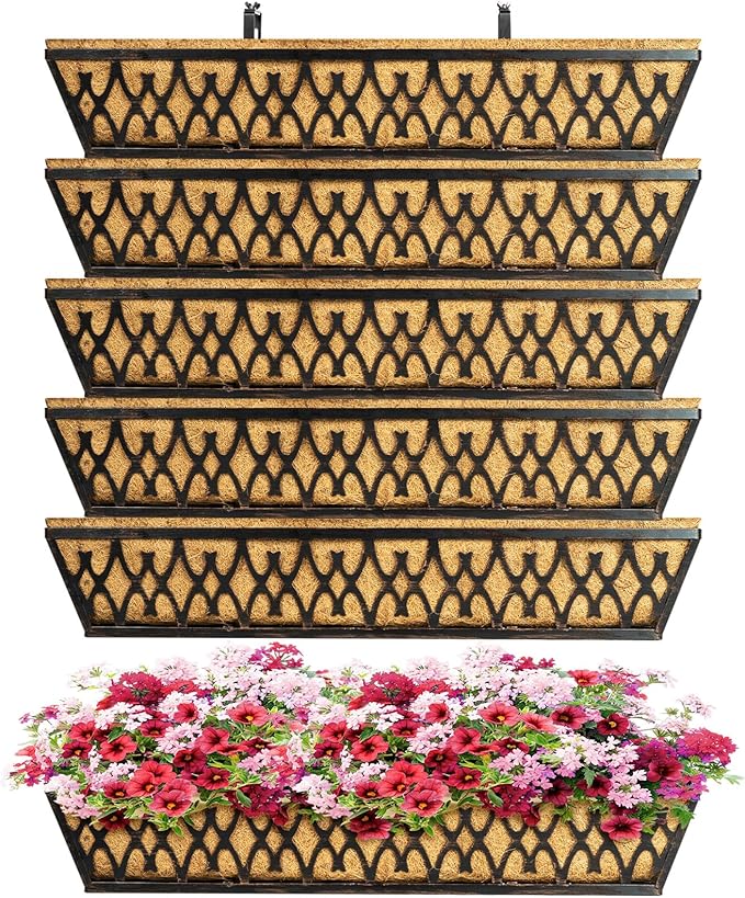 6 Pack 30 Inch Window Boxes Planters Railing Planter Box by KarlliuHOMEGARDEN
