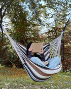 Halalona Hammock Chair Hanging Hammock Chair Rope Swing 2 Cushions - Image 4