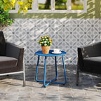 HollyHOME Round Metal Side Table, Rust-Resistant Patio Small Plant Stand - Image 4