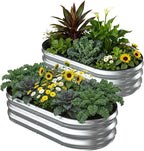 2 Pack 4x2x1FT Galvanized Raised Garden Beds, Raised Garden Bed by Patiobay