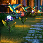 HONGLAND 46 Inch Solar Hummingbird Lights, Solar Garden Decor - Image 7