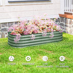 Outsunny 5' x 2' x 1' Galvanized Raised Garden Bed Kit, Outdoor Metal Elevated - Image 6