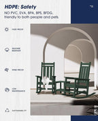 KINGYES Oversized Outdoor Rocking Chair Set of 2, All-Weather Patio Rocking - Image 4