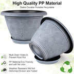 6 Inch Flower Pots Planters for Indoor Outdoor Plants, 6 Pack Plastic Small - Image 4