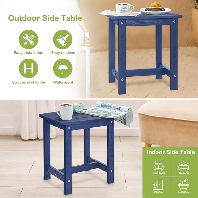 Y&M Outdoor Side Table, HIPS Adirondack Small Single Table, Waterproof Square - Image 6