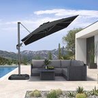 PURPLE LEAF 8 Feet Patio Umbrella Outdoor Cantilever Square Umbrella Aluminum by PURPLELEAF