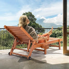 VINGLI Outdoor Chaise Lounge Chair, Wooden Patio Lounger Chair - Image 6