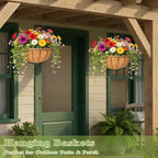 4 Pack 12 Inch Hanging Baskets for Plants Outdoor Metal Hanging Planter Hanging - Image 7