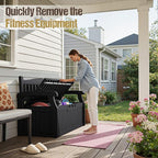 80-Gallon Outdoor Storage Bench, Waterproof Deck Box - Image 2