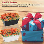 8pcs Rectangle Window Boxes Planters, 17 Inches Long Window Sill Planter Box - Image 5