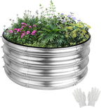 2x2x1ft Round Galvanized Raised Garden Bed Kits, Raised Garden Bed Metal by Liyarya