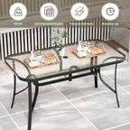TLSUNNY Patio Outdoor Table W/ 1.69″ Umbrella Hole, Outdoor Metal Furniture - Image 4