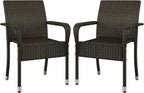 Yaheetech Set of 2 Stackable Outdoor Rattan Dining Chairs, All-Weather Armchair by Yaheetech