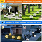 Solar Garden Lights Outdoor Waterproof, 4 Pack 30 LEDs Cracked Glass Ball Light - Image 4