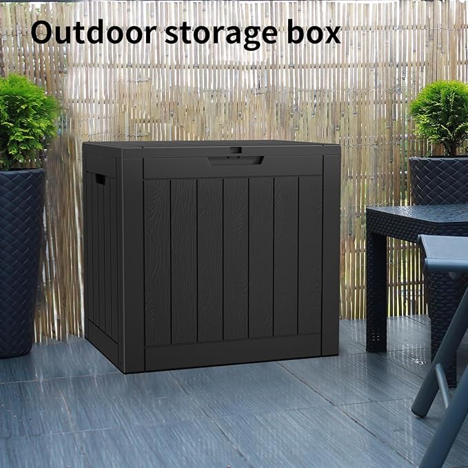 Outdoor Storage Box, 30 Gallon Waterproof Lockable Resin Deck Box - Image 4