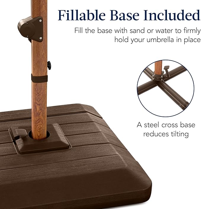 Best Choice Products 10ft Square Cantilever Patio Umbrella w/Base Included - Image 4