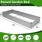 2PCS 7x3x1ft Galvanized Raised Garden Bed Kit, Galvanized Planter Raised Garden - Image 3