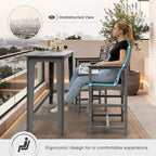 Ciokea Outdoor Bar Stool, Oversized HDPE Patio Bar Chair - Image 6