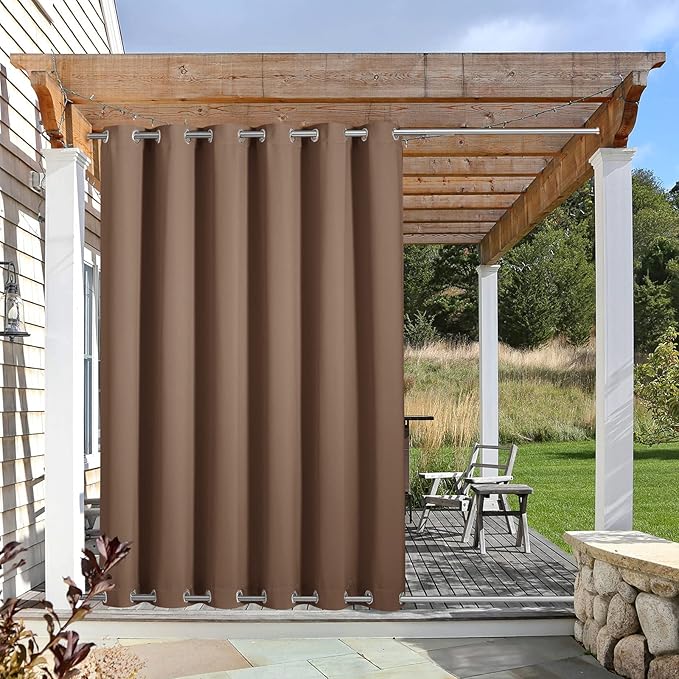 NICETOWN Outdoor Curtain Rustproof Fixed Grommet Top and Bottom, Thermal by NICETOWN
