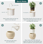 Ceramic Self Watering Plant Pot | 6.8 Inch Pot - Image 4