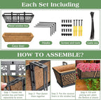 ZeeDix Railing Planter Boxes, 24 Inch Window Flower Box Planters - Image 4
