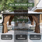Aoxun 12'x10' Hardtop Gazebo, Aluminum Frame Permanent Pavilion - Image 5