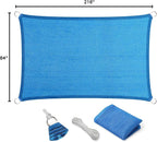Eden's Decor Straight Flat-Edged Sun Shade Sail Rectangular 7' x 18' Blue - Image 9