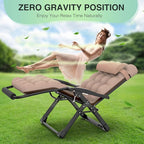Suteck Oversized Zero Gravity Chair, 29In XL Lounge Chair w/Removable - Image 6