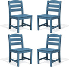 SERWALL Outdoor Dining Chairs Set of 4, All-Weather HDPE Patio Chair by SERWALL
